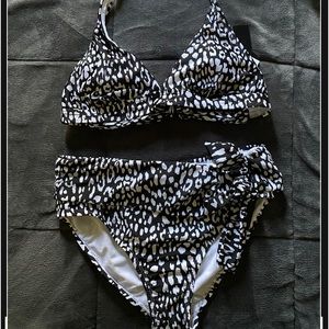 Black White High waist bikini